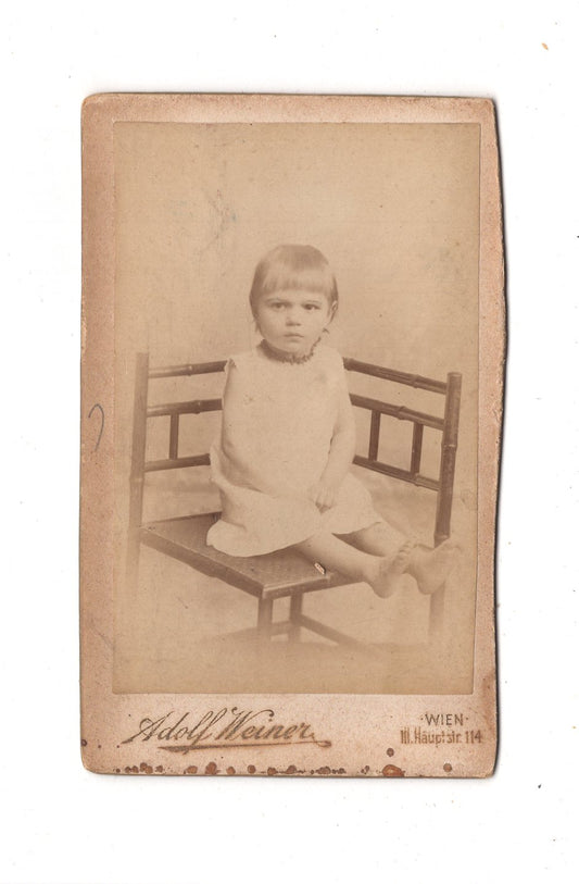 Fotografie Niedliches kleines Mädchen - Wien 1880er / CDV M1-28