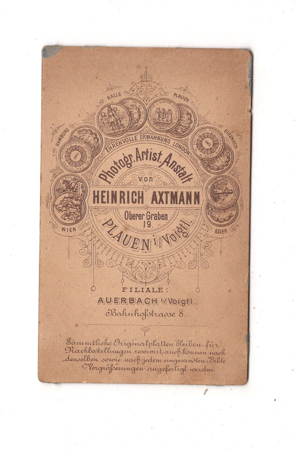 Fotografie Feine Dame - Plauen / Auerbach 1880er / CDV L1-26