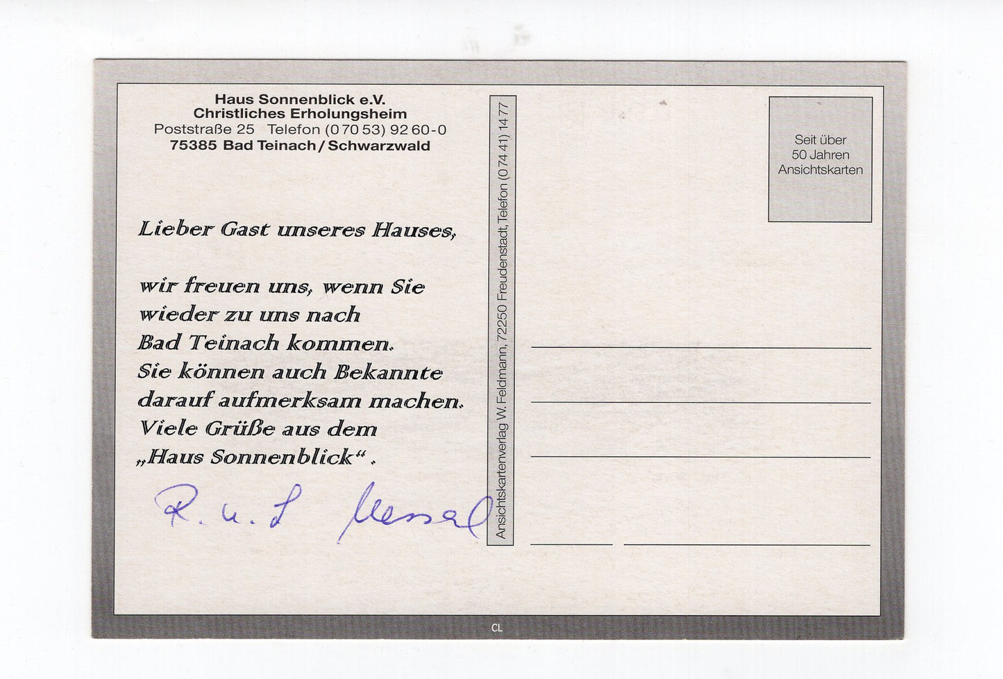 Ansichtskarte Bad Teinach / Schwarzwald / Haus Sonnenblick
