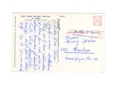 Ansichtskarte Deer Lodge Military Hospital / St. James / Winnipeg / Kanada