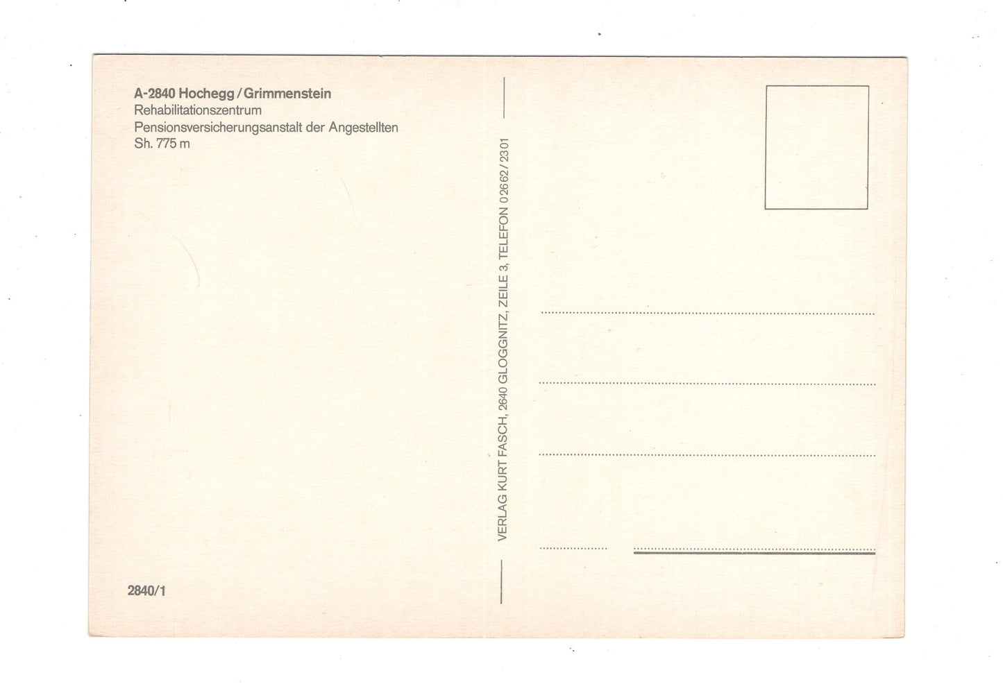 Ansichtskarte Kurzentrum Hochegg / Österreich