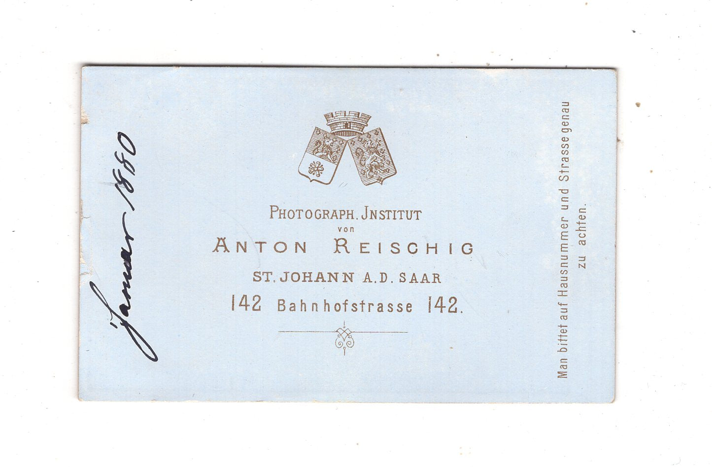 Fotografie Damenportrait - St. Johann an der Saar 1880 / CDV N1-15