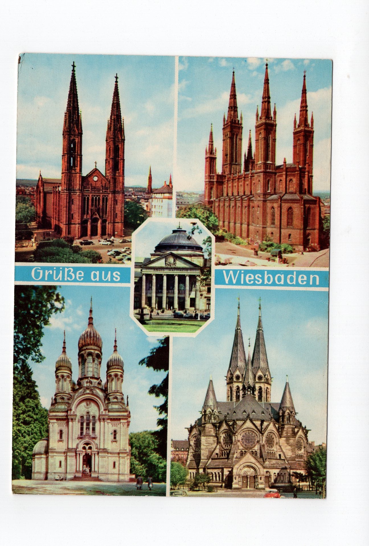 Ansichtskarte Wiesbaden / Kurhaus / Ringkirche +++