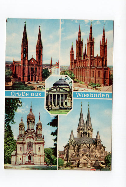 Ansichtskarte Wiesbaden / Kurhaus / Ringkirche +++