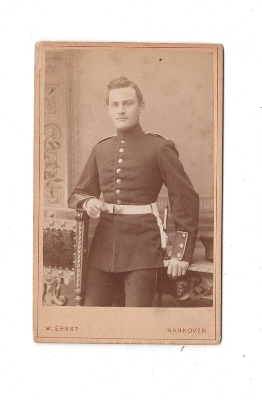 Fotografie Soldat / benannt - Hannover 1880er / CDV M1-08