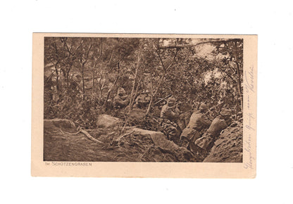 Ansichtskarte / Feldpost Im Schützengraben - 1917