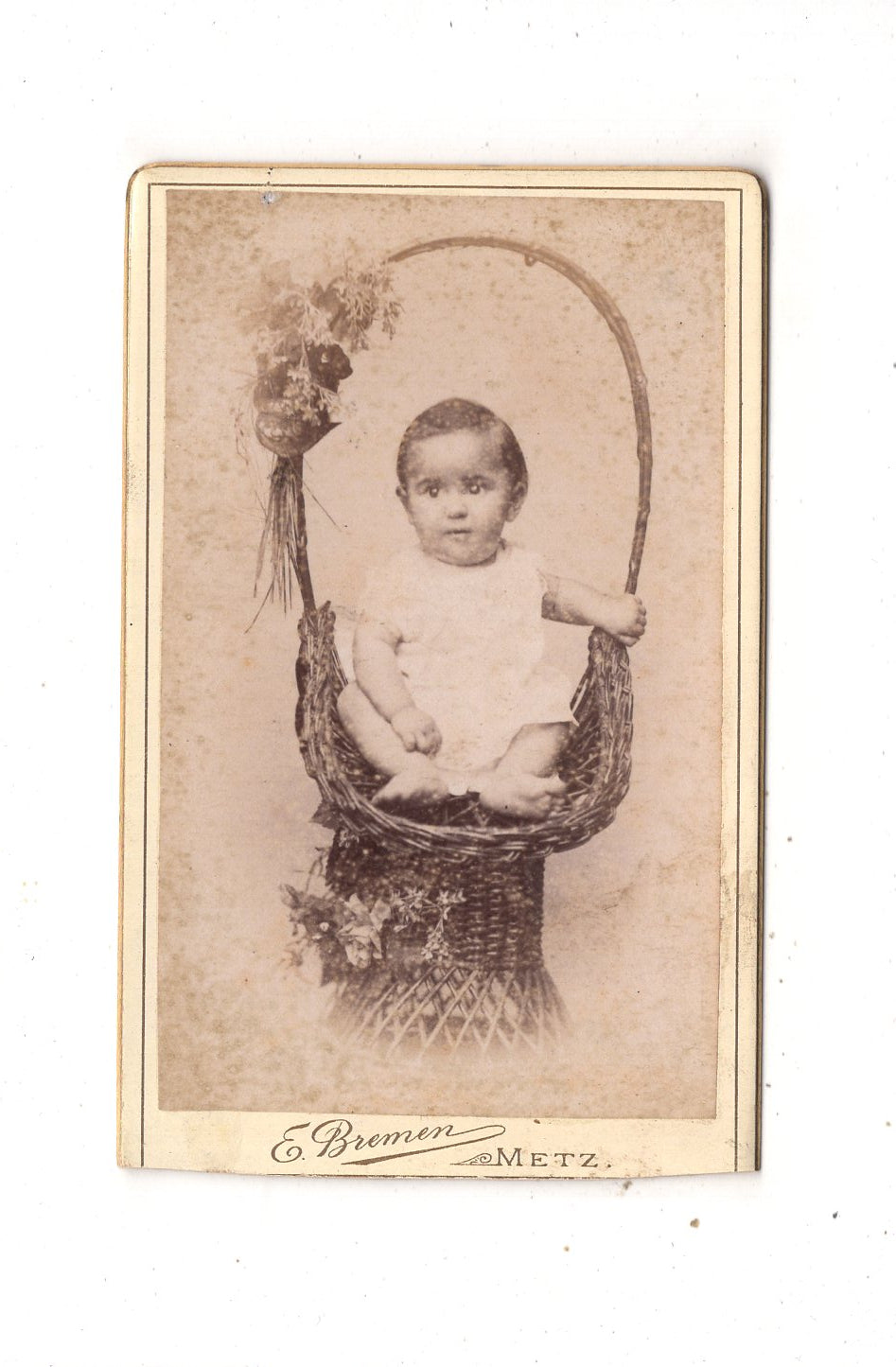 Fotografie Schönes Kinderbild / Baby - Metz 1880er
