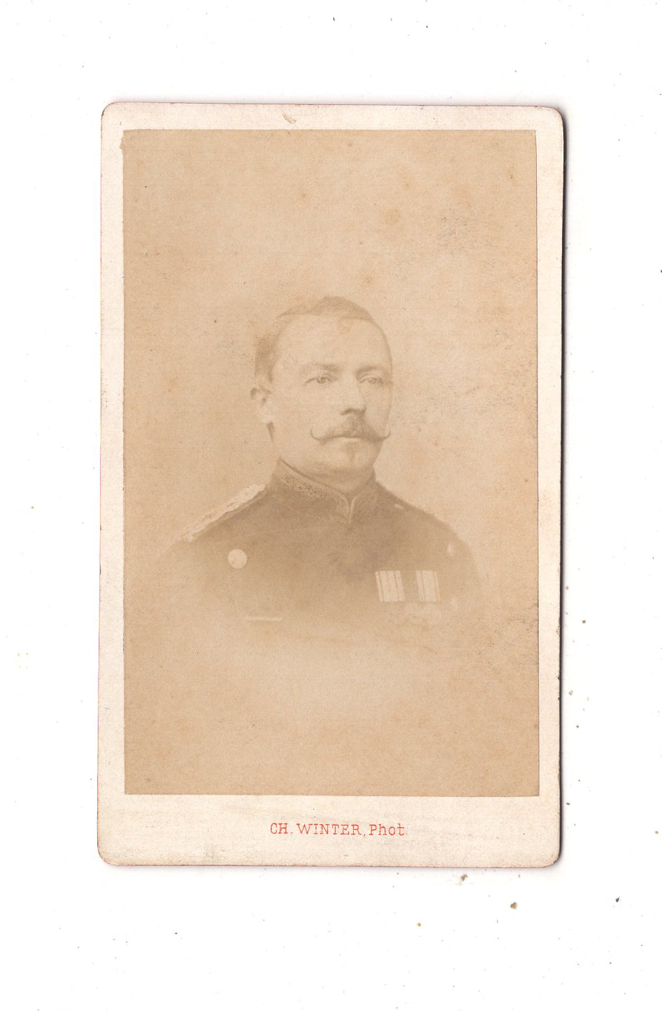 Fotografie Französischer Soldat mit Ordensspange - Straßburg 1880er