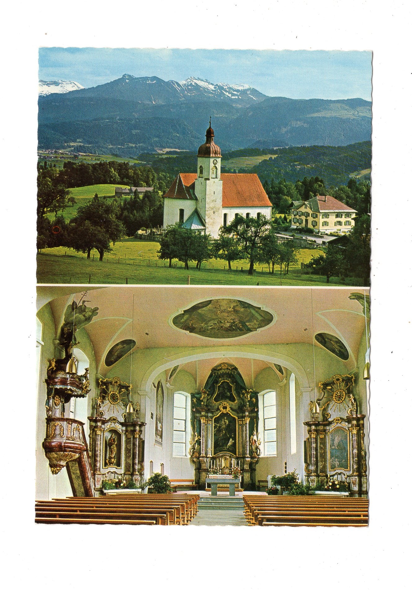 Ansichtskarte Langenegg / Pfarrkirche / Österreich