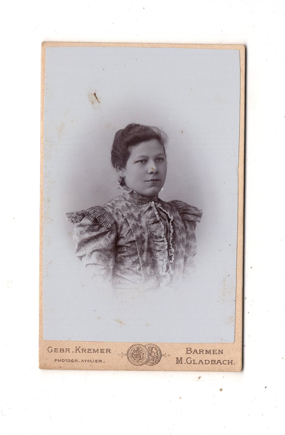 Fotografie Damenportrait - Barmen / Mönchengladbach 1890er / CDV N1-15