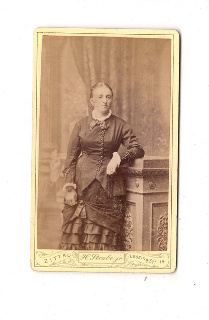 Fotografie Feine Dame - Zittau 1880er / CDV L1-26
