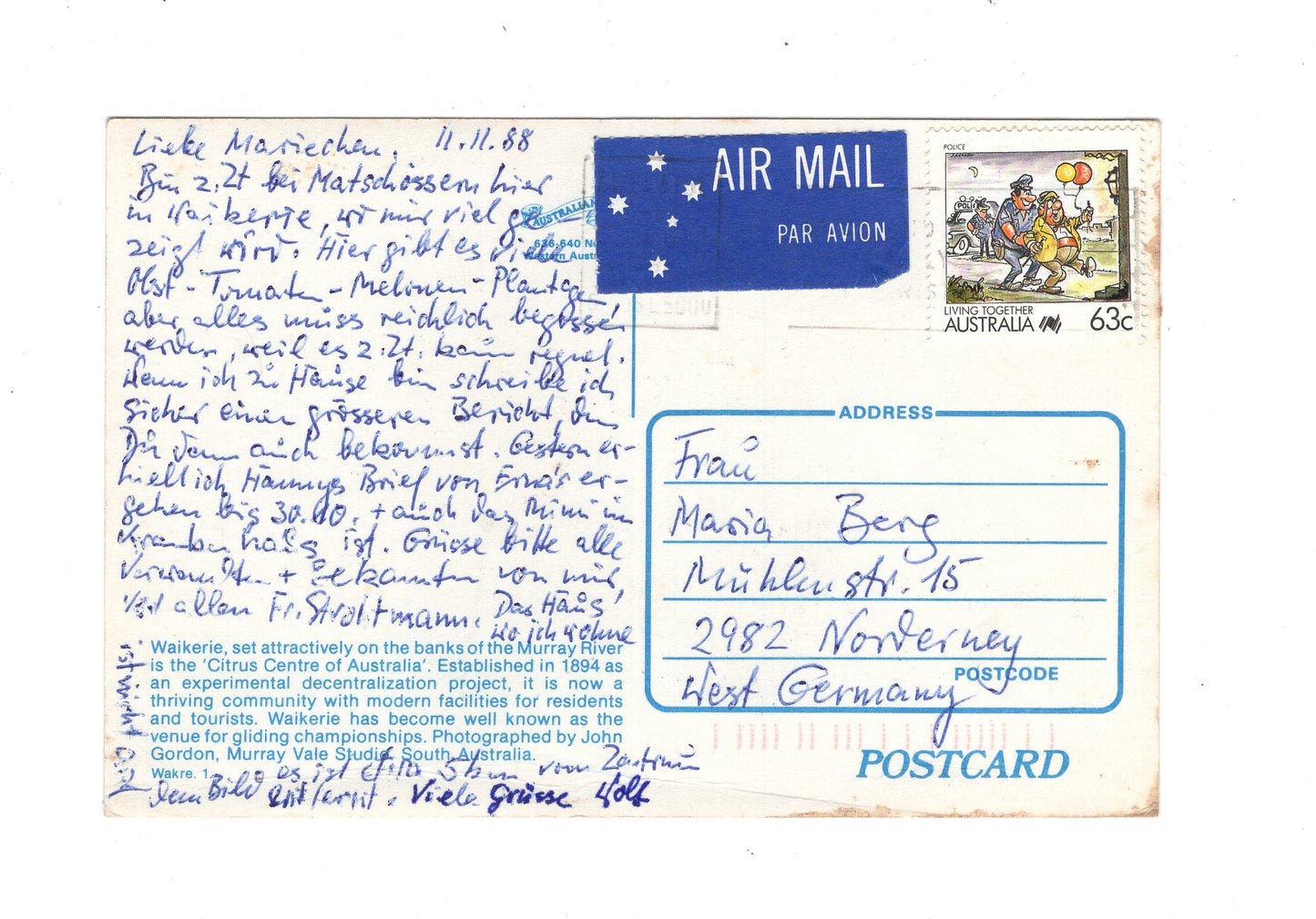 Ansichtskarte Waikerie / Australien