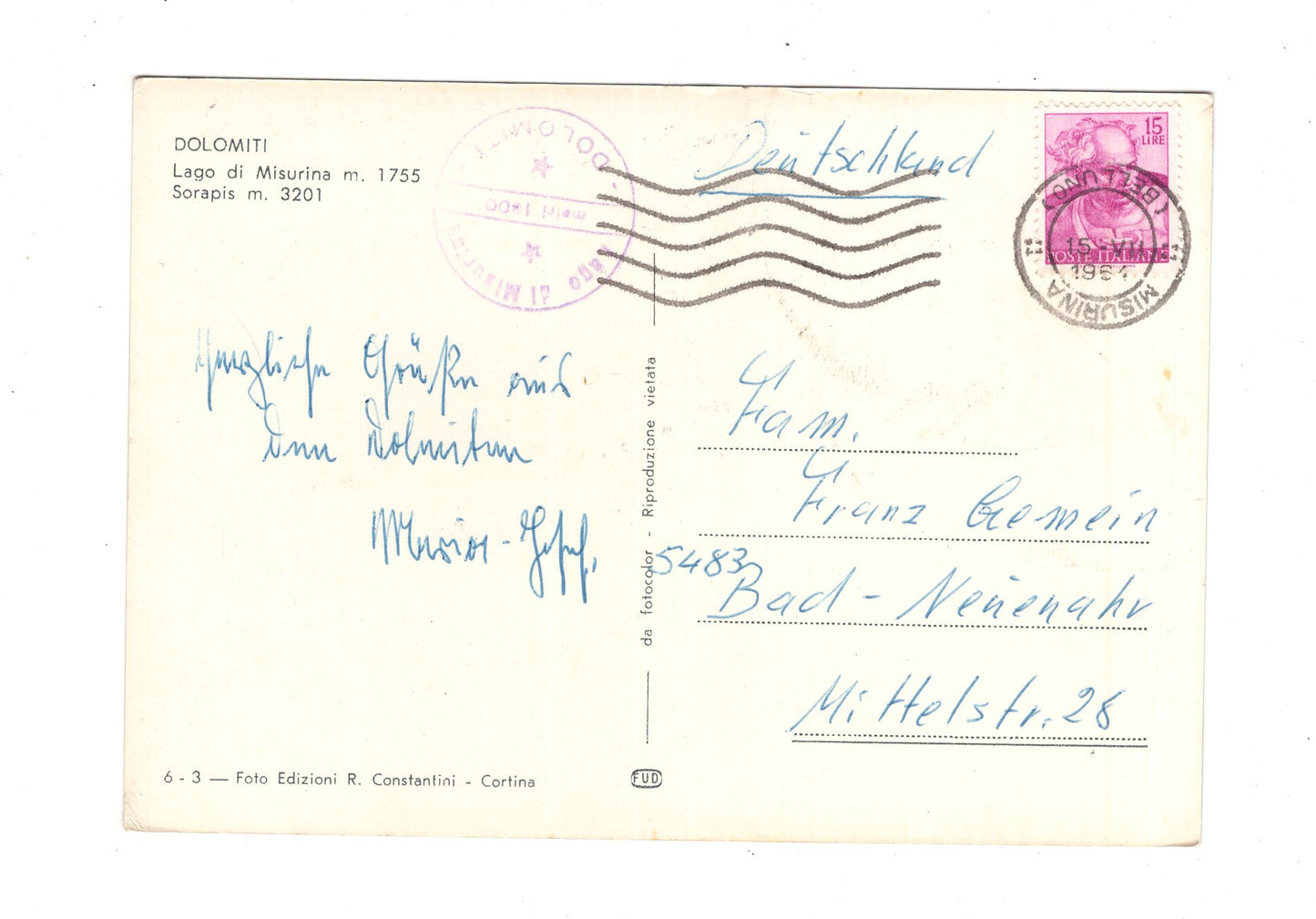 Ansichtskarte Lago di Misurina / Italien