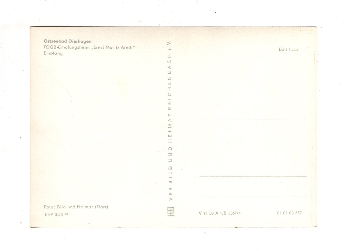 Ansichtskarte Ostseebad Dierhagen / FDGB-Erholungsheim Ernst-Moritz Arndt / J1-67