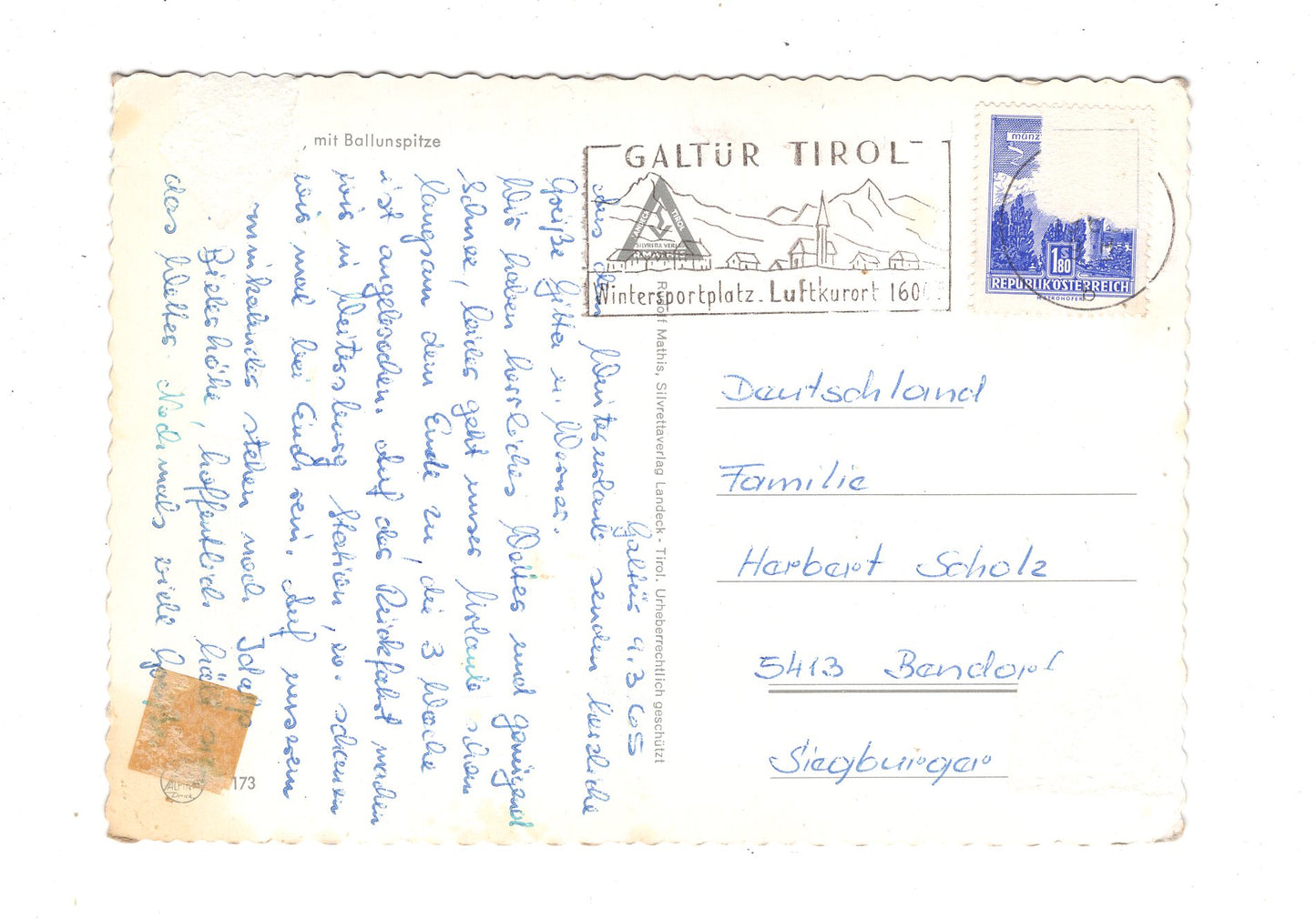 Ansichtskarte Galtür mit Hotel Fluchthorn / Tirol / Österreich / N1-66