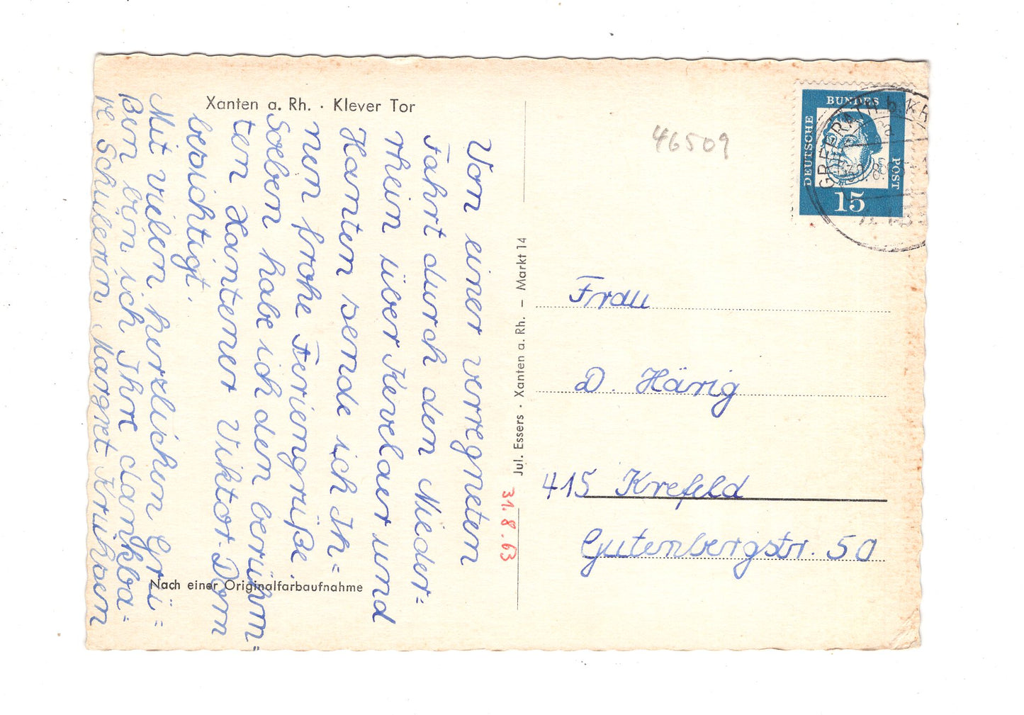 Ansichtskarte Xanten am Rhein / Klever Tor / M1-65