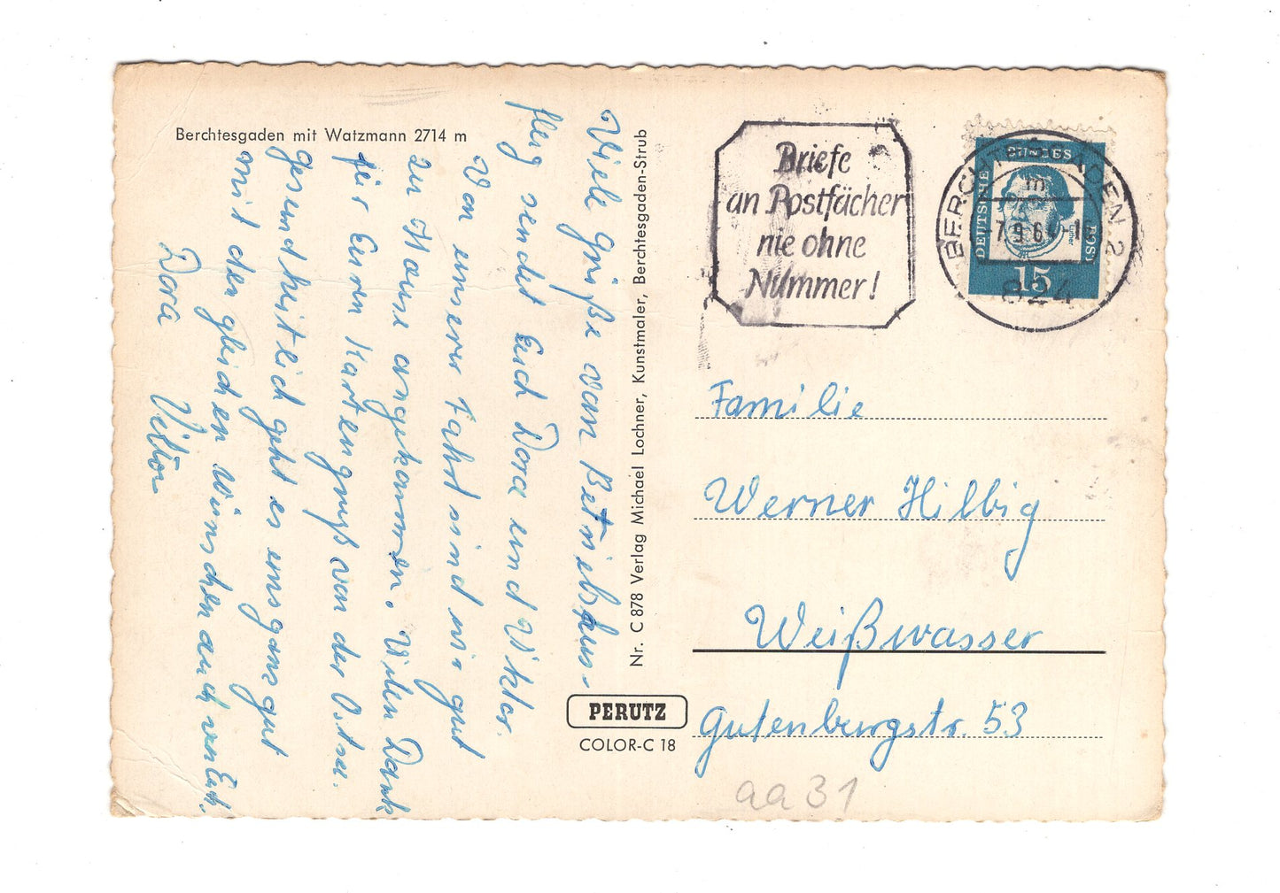 Ansichtskarte Berchtesgaden mit Watzmann