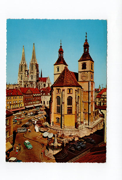 Ansichtskarte Regensburg / Neupfarrplatz mit Blick zum Dom