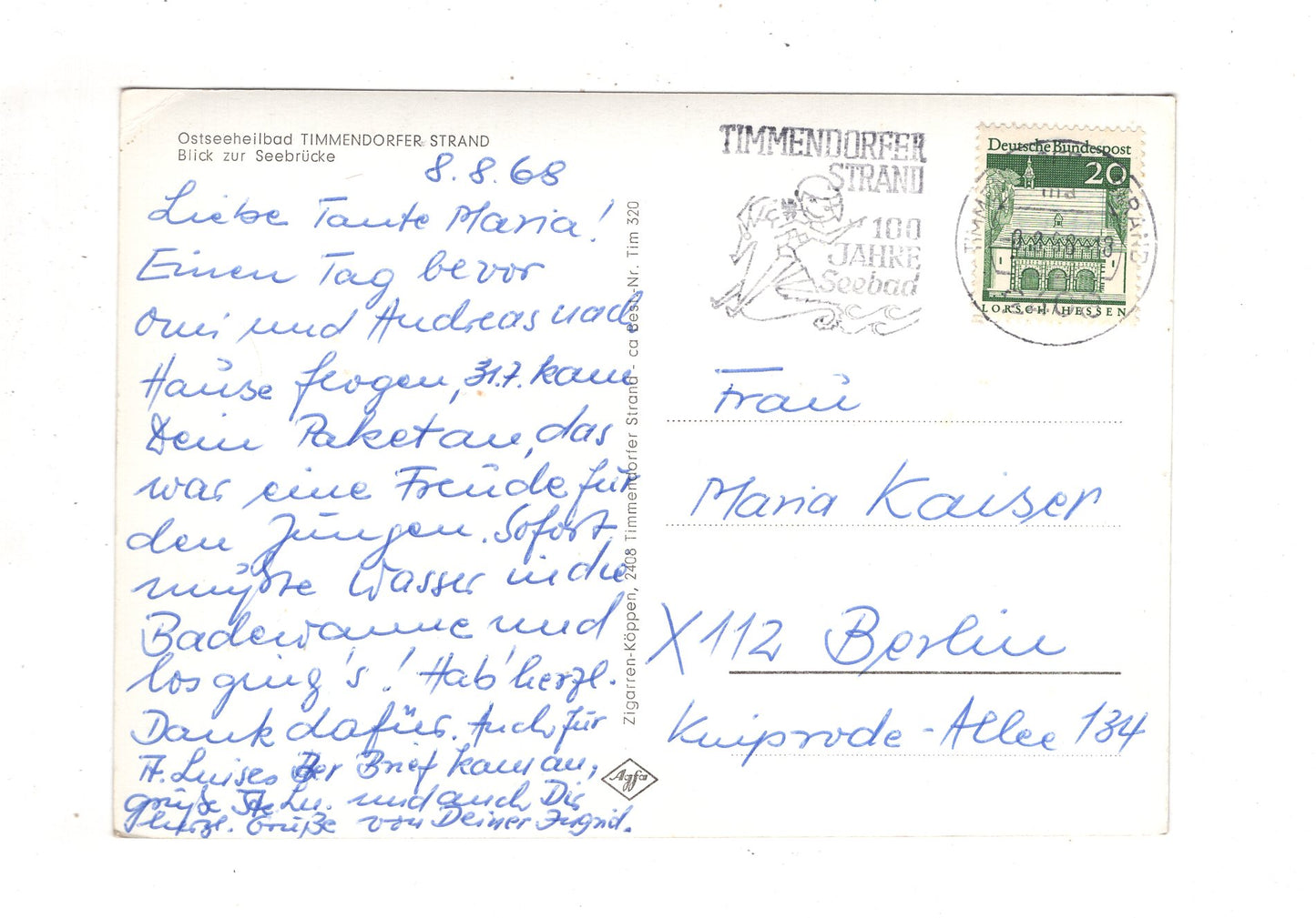 Ansichtskarte Ostseeheilbad Timmendorfer Strand / Blick zur Seebrücke / J1-67