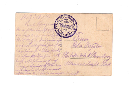 Ansichtskarte / Feldpost / Eine kritische Toilette - 1916