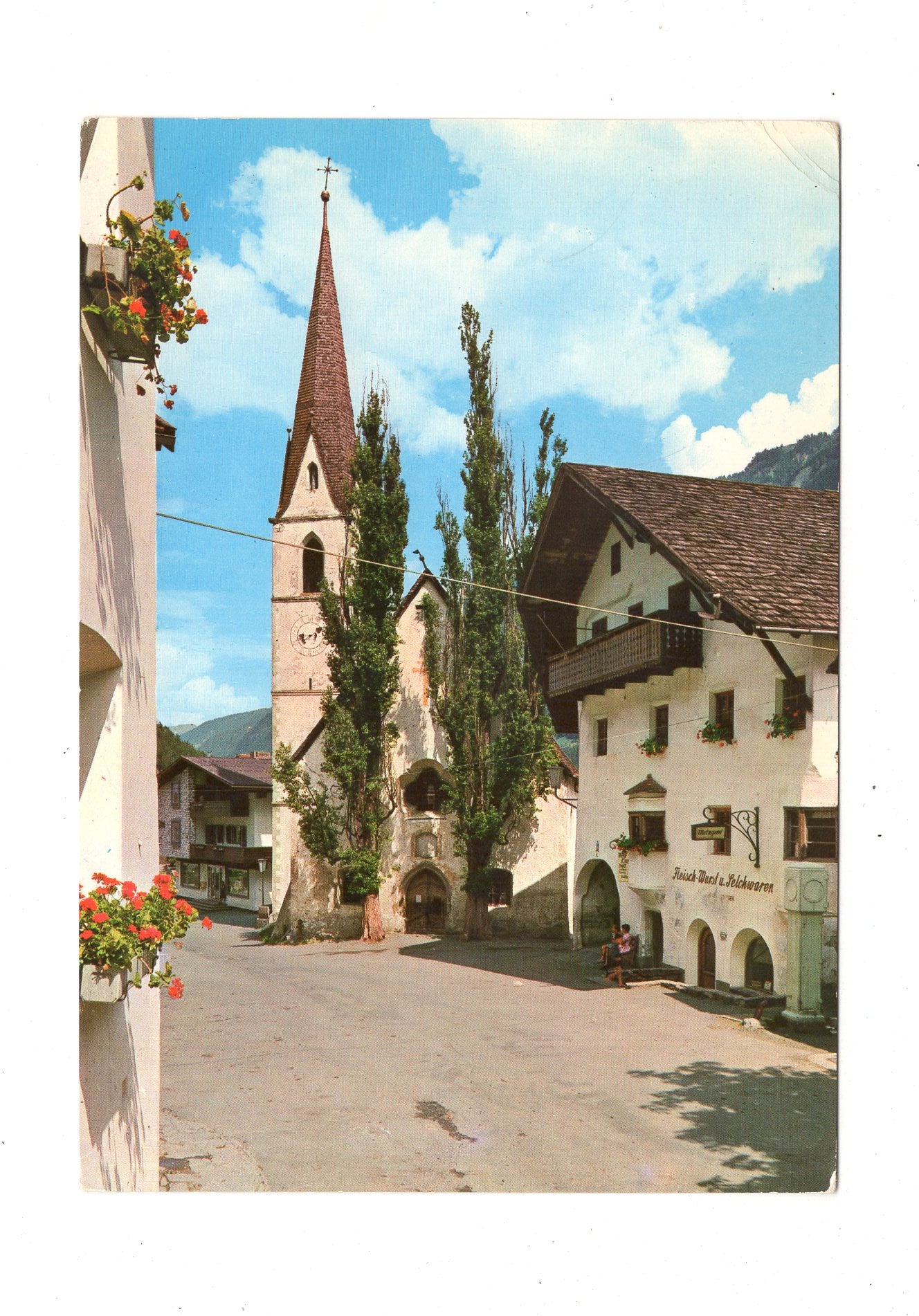 Ansichtskarte Dorfstraße in Pfunds / Oberinntal / Tirol / Österreich