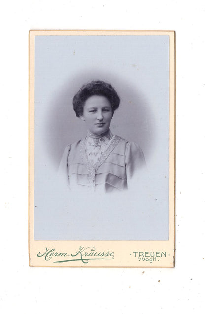Fotografie Damenportrait - Treuen im Vogtland 1890er / CDV N1-15