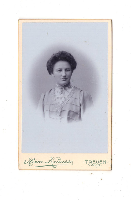 Fotografie Damenportrait - Treuen im Vogtland 1890er / CDV N1-15