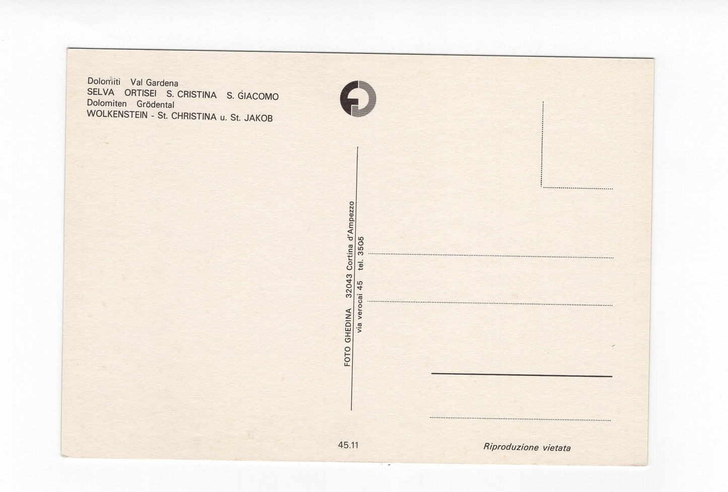 Ansichtskarte Dolomiten / Grödental / Südtirol / Italien