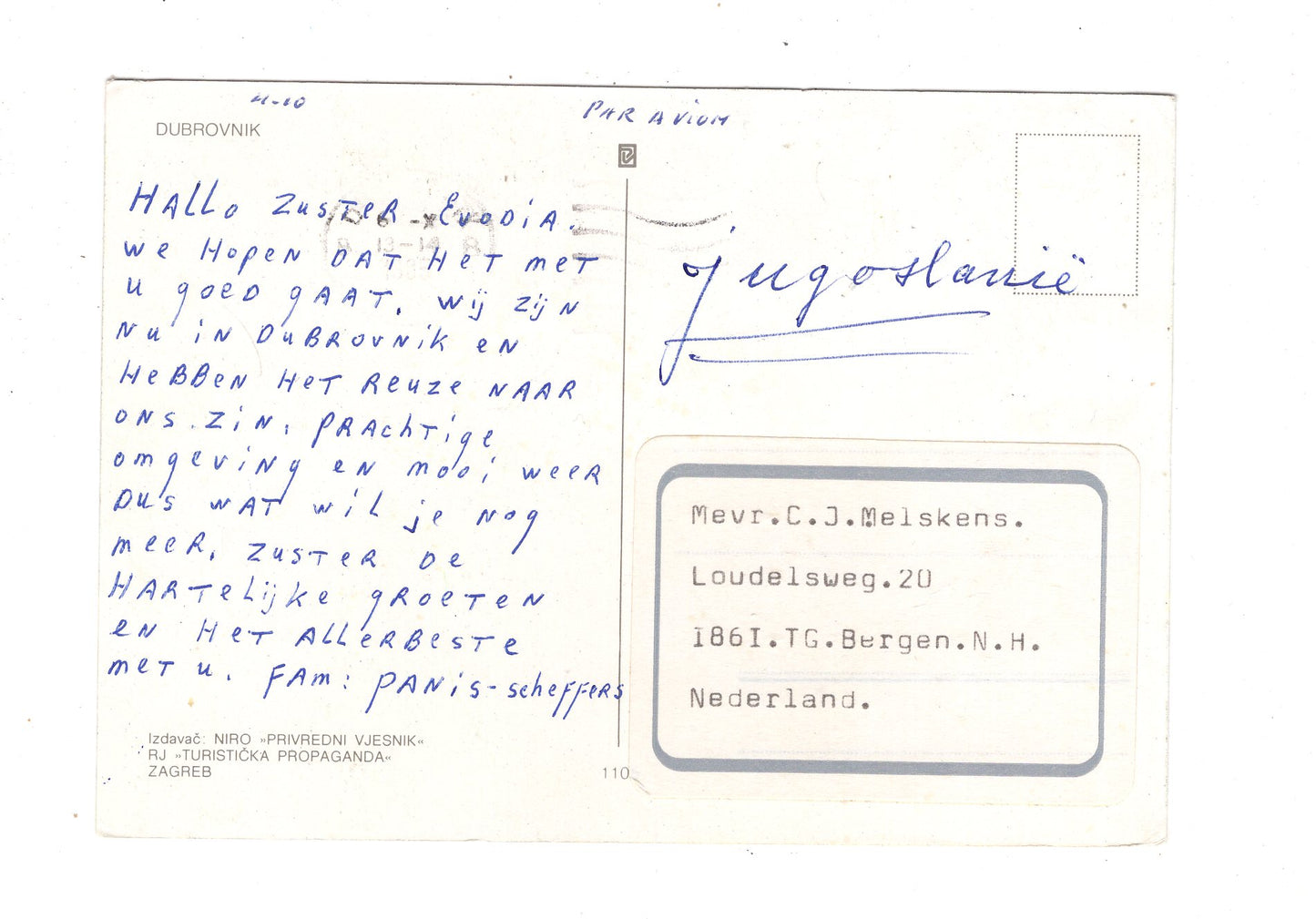 Ansichtskarte Dubrovnik / Kroatien / M1-70