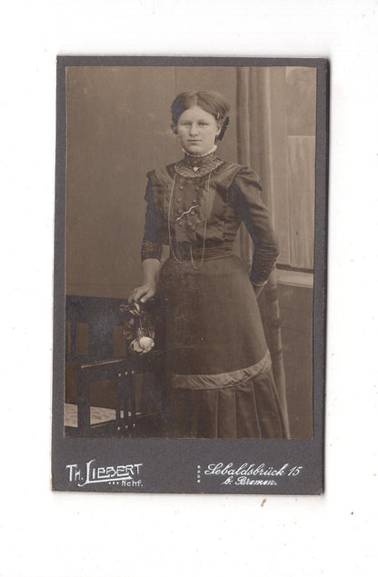 Fotografie Feine Dame - Sebaldsbrück bei Bremen um 1910 / CDV L1-26