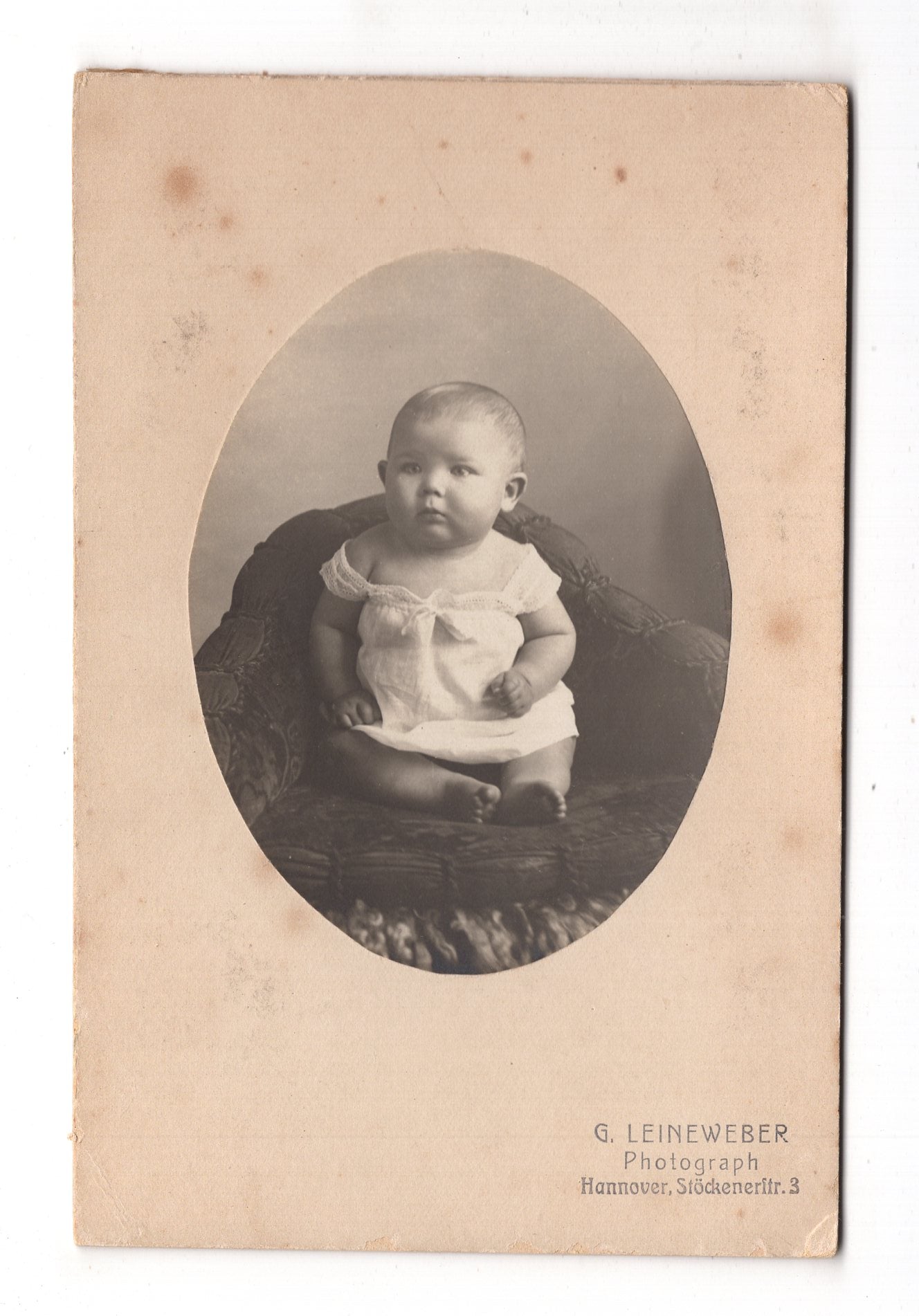 Fotografie Schönes Kinderbild / Baby - Hannover um 1910 / CAB U-23