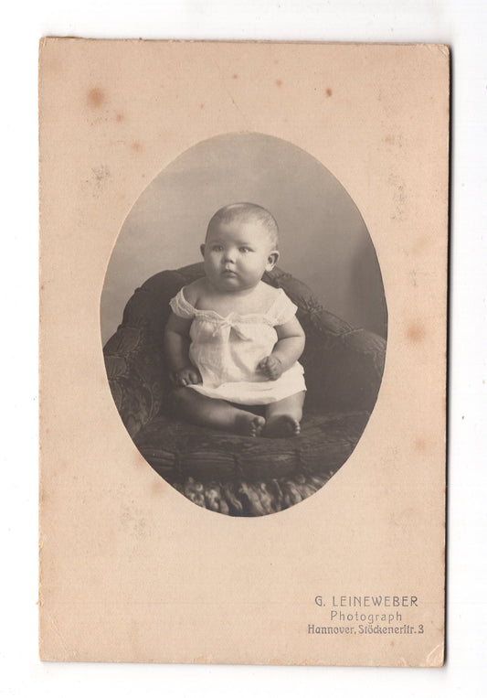 Fotografie Schönes Kinderbild / Baby - Hannover um 1910 / CAB U-23