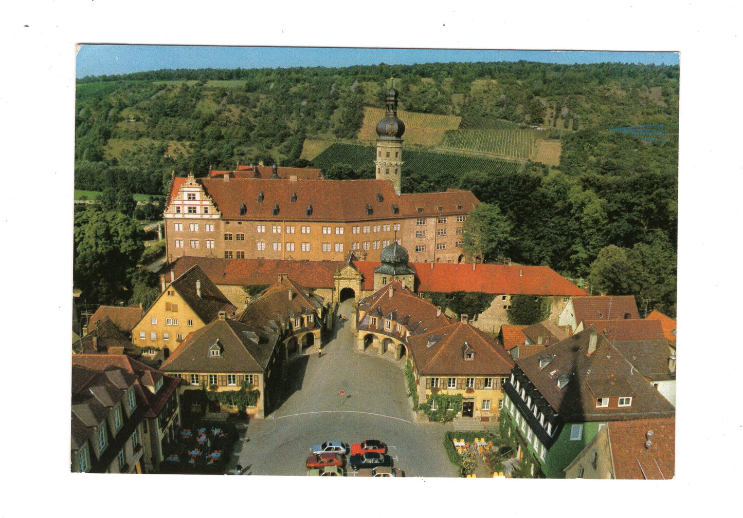 Ansichtskarte Weikersheim / Blick auf Schloss und Marktplatz