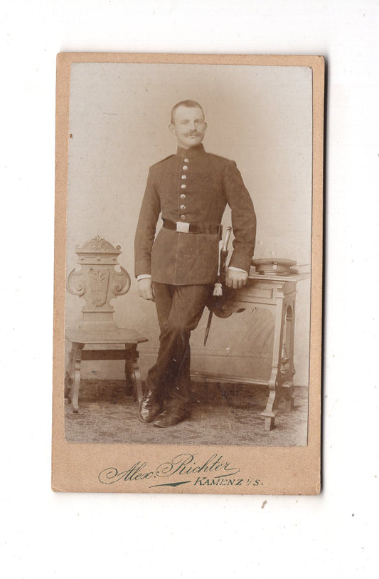 Fotografie Soldat - Kamenz 1890er / CDV M1-08