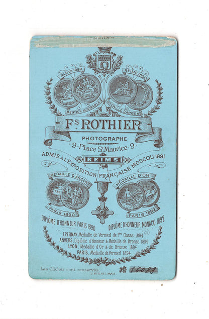 Fotografie Damenportrait - Reims / Frankreich 1890er / CDV N1-15