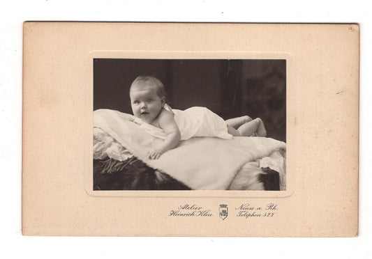 Fotografie Schönes Kinderbild / Baby / benannt - Neuss am Rhein 1900er / CAB U-24