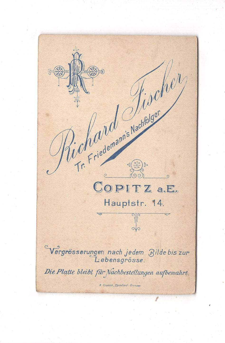 Fotografie Feine Dame - Copitz / Pirna 1890er / CDV L1-26