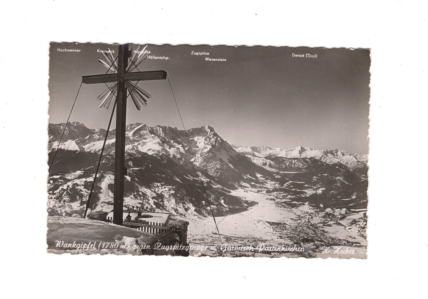 Ansichtskarte Wankgipfel gegen Zugspitzgruppe +++