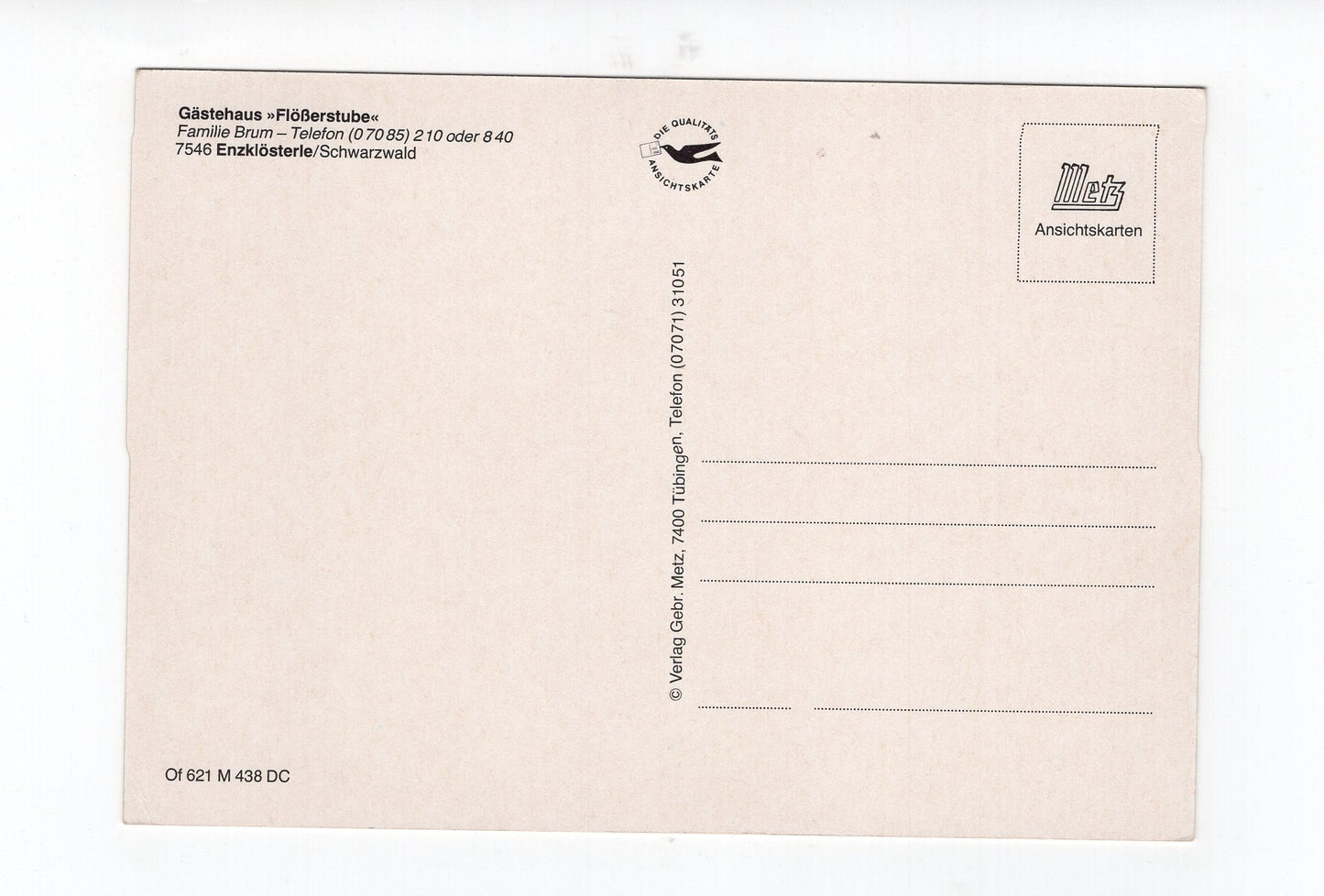 Ansichtskarte Enzklösterle / Schwarzwald / Gästehaus Flößerstube