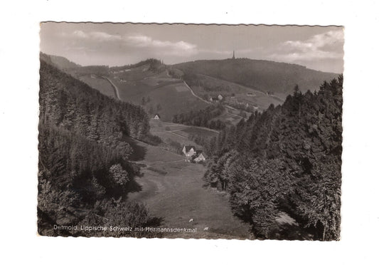 Ansichtskarte Detmold / Lippische Schweiz / mit Hermannsdenkmal