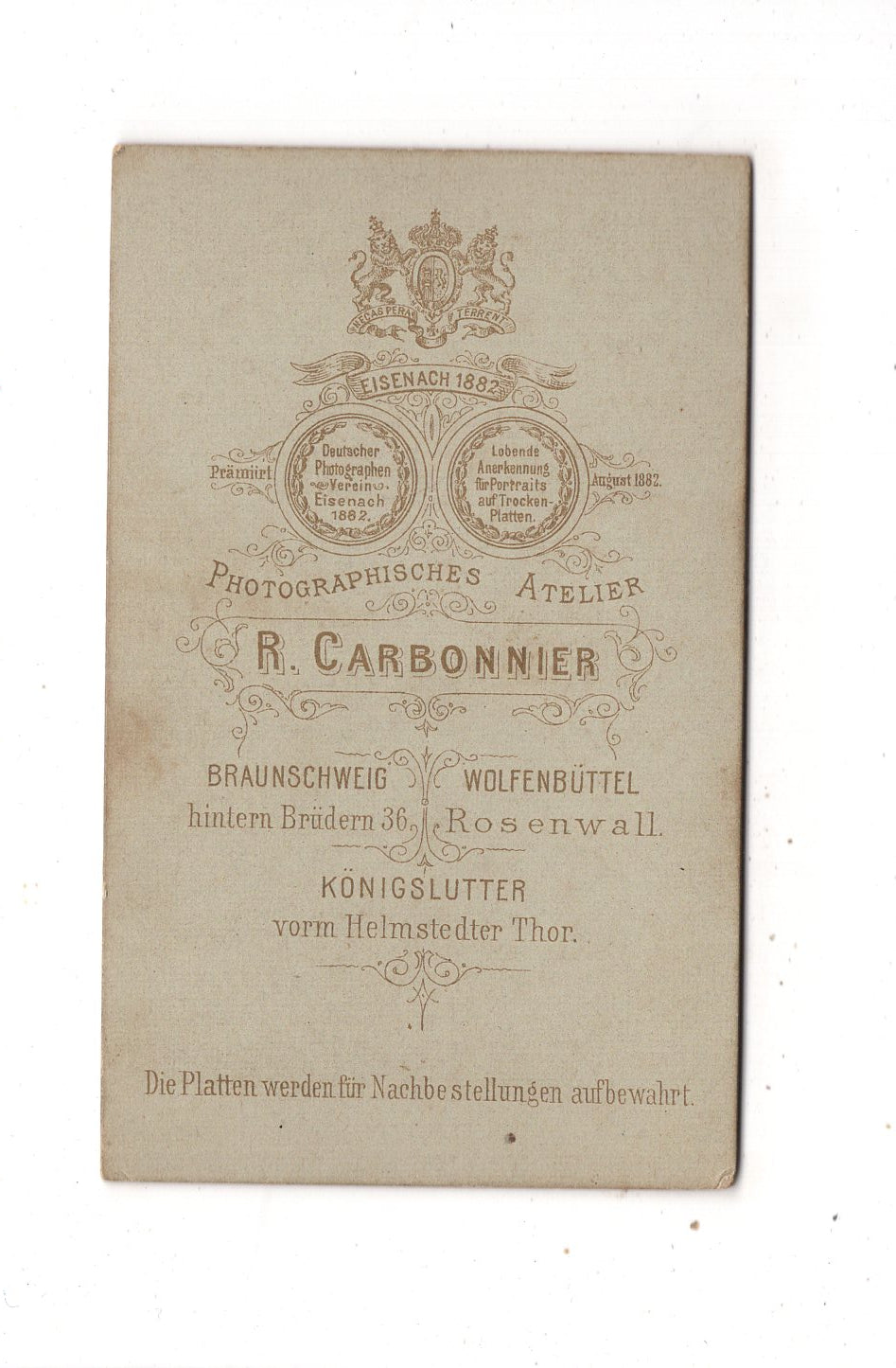 Fotografie Damenportrait - Braunschweig 1880er / CDV N1-15