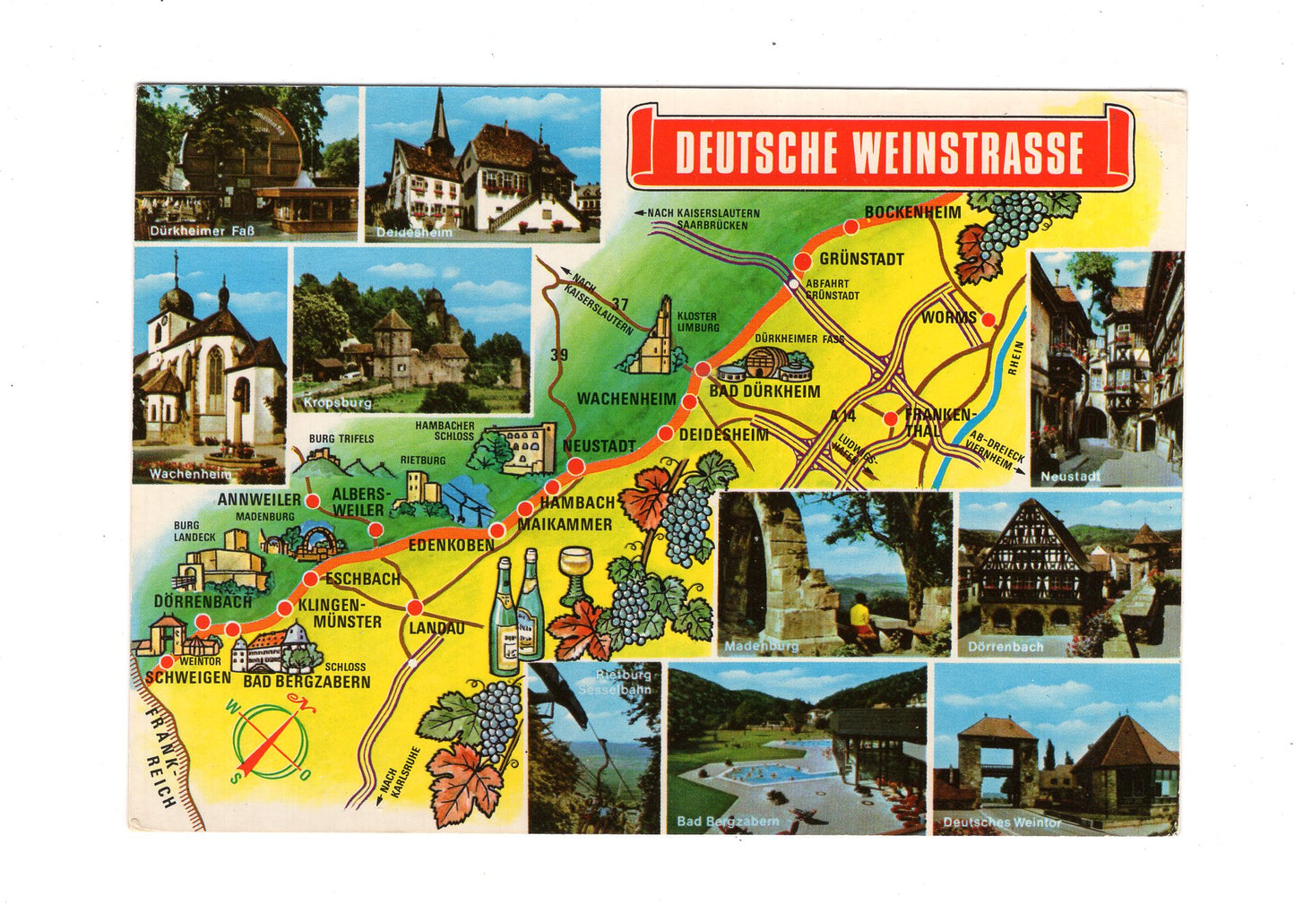 Ansichtskarte Deutsche Weinstraße / Deidesheim / Wachenheim +++