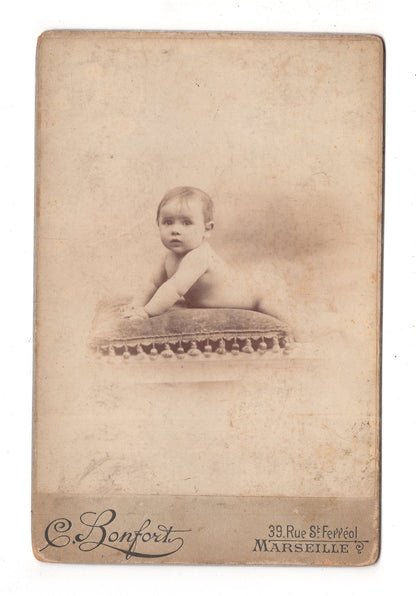 Fotografie Schönes Kinderbild / Baby - Marseille 1890er / CAB U-24