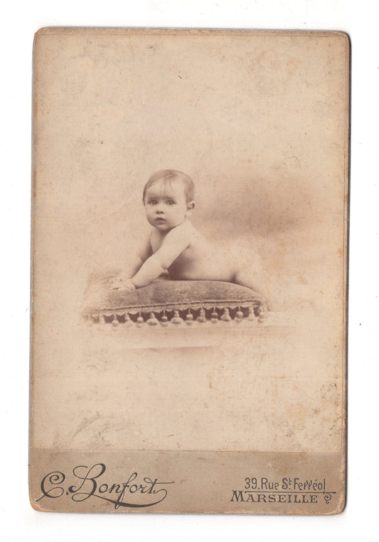 Fotografie Schönes Kinderbild / Baby - Marseille 1890er / CAB U-24