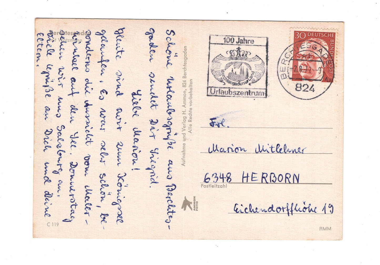 Ansichtskarte Berchtesgaden mit Watzmann