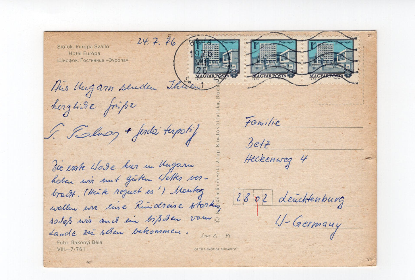 Ansichtskarte Siofok / Hotel Europa / Ungarn