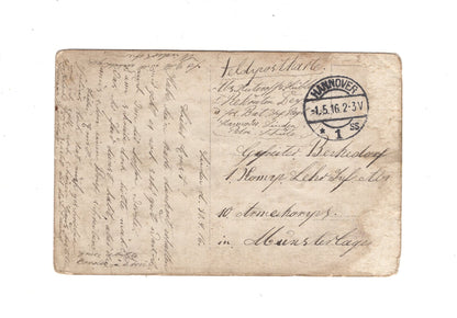 Ansichtskarte / Feldpost / Gruppenbild Soldaten auf der Stube - Hannover 1916