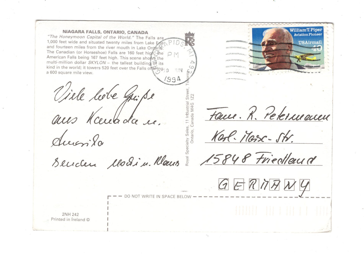 Ansichtskarte Niagara Falls / Ontario / Kanada