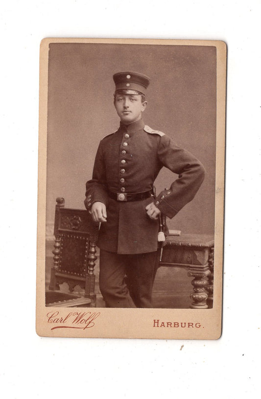 Fotografie Soldat - Hamburg-Harburg um 1880 / CDV M1-08