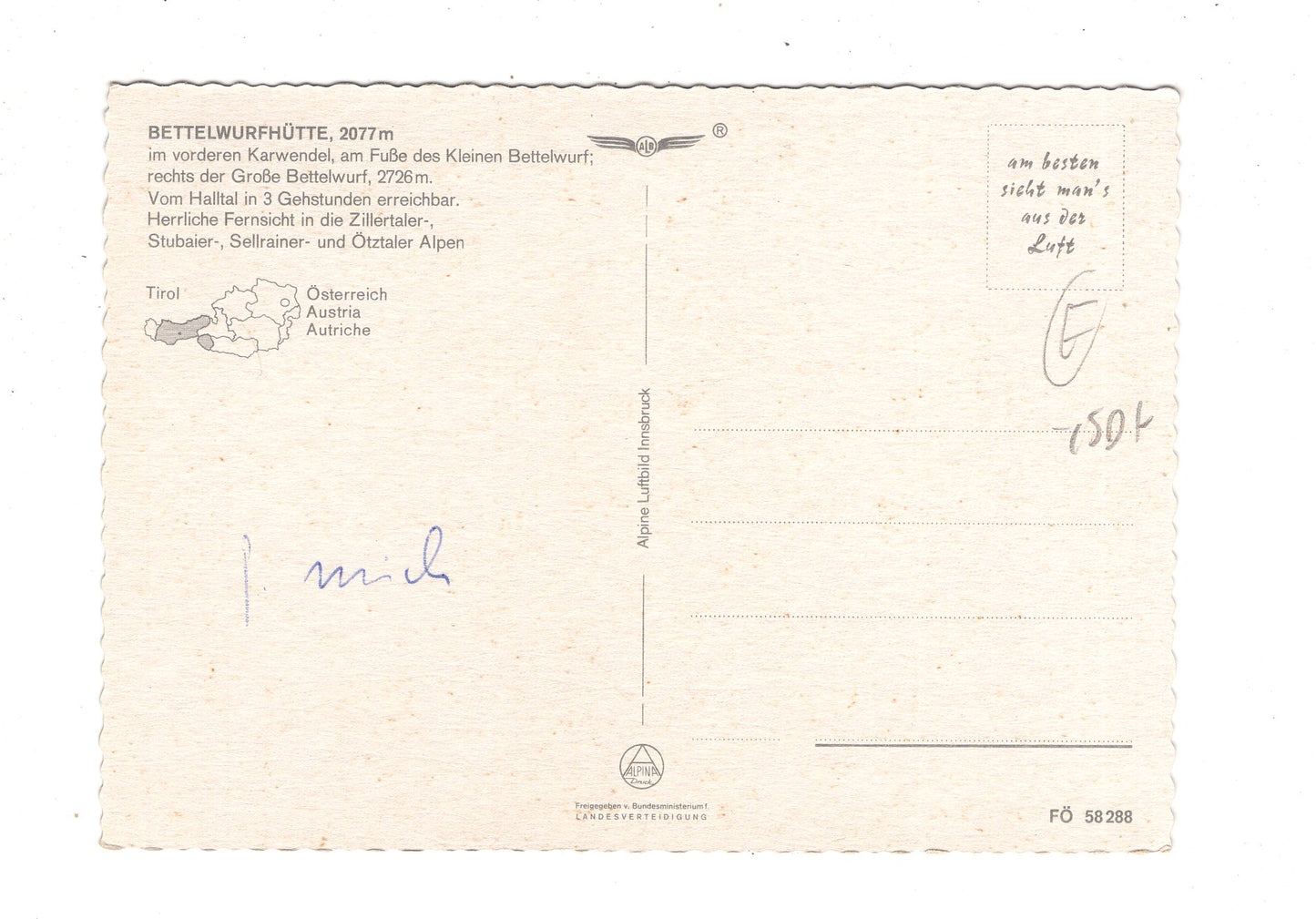 Ansichtskarte Bettelwurfhütte / Tirol / Österreich / N1-66